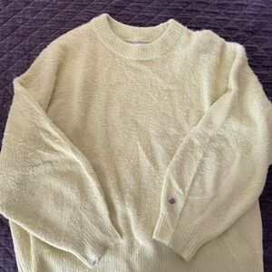 CALIA by Carrie Underwood Pale Lime Fuzzy Crewneck Sweater